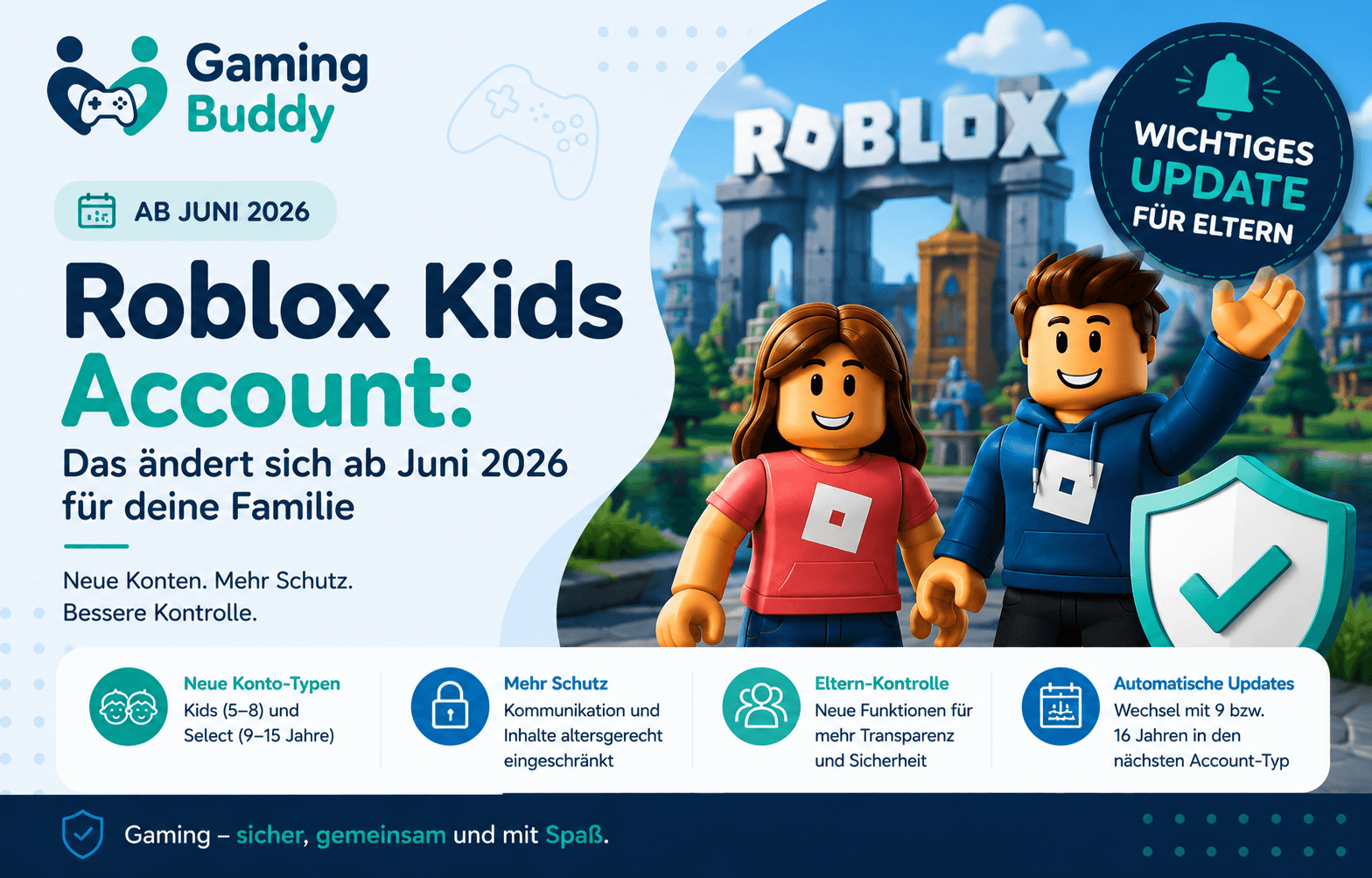 Roblox Kids Account: Das ändert sich ab Juni 2026 für deine Familie